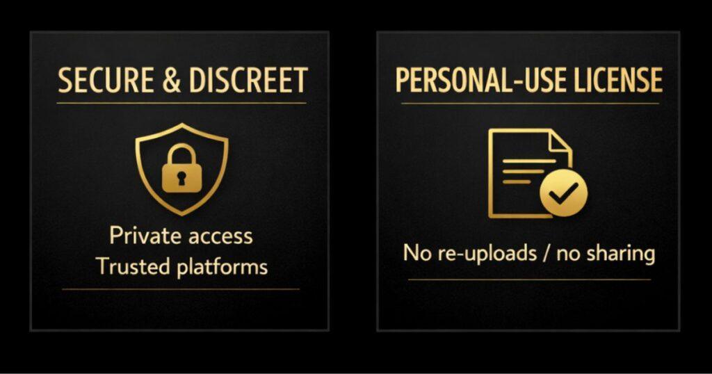 Discreet 18+ membership library — cinematic mood preview